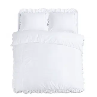 Sleeptime Dekbedovertrek Ruffles - Wit - Microvezel