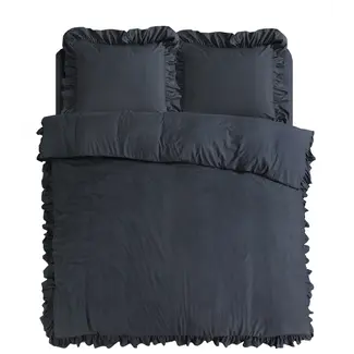 Sleeptime Microvezel dekbedovertrek Ruffles - Antraciet
