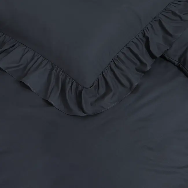 Microvezel dekbedovertrek Ruffles - Antraciet