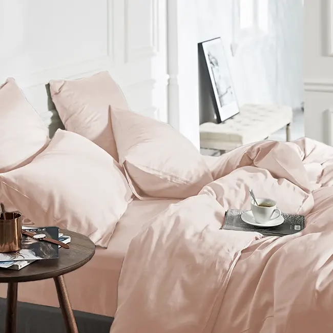 Bamboe dekbedovertrek Blush Roze