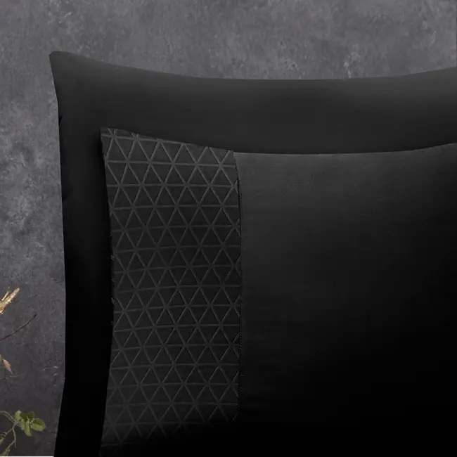 Microvezel dekbedovertrek Valencia - Zwart - eenpersoons