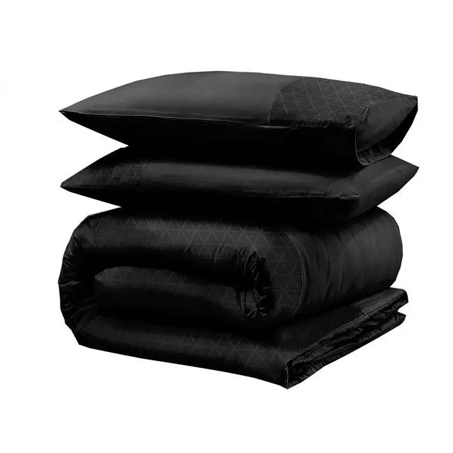 Microvezel dekbedovertrek Valencia - Zwart - eenpersoons