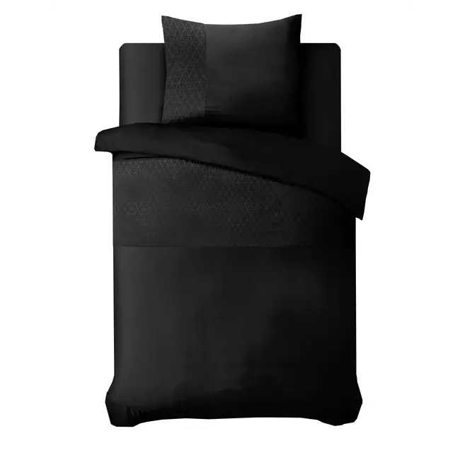 Microvezel dekbedovertrek Valencia - Zwart - eenpersoons
