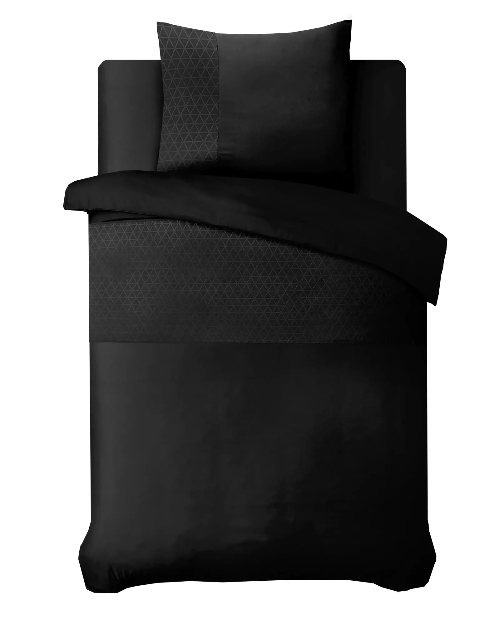 Microvezel dekbedovertrek Valencia - Zwart - 140x220 + 60x70 cm