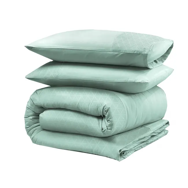 Microvezel  dekbedovertrek Monte Negro - Mintgroen - Microvezel - 1 40x220 + 60x70 cm