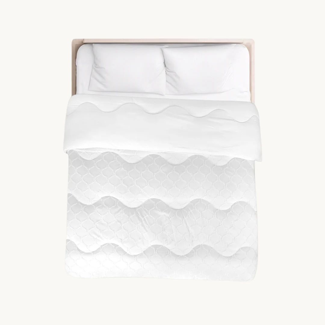 Eazy dekbed zonder overtrek inclusief kussensloop - Tufted Curve - wit