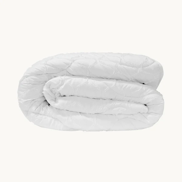 Eazy dekbed zonder overtrek inclusief kussensloop - Tufted Curve - wit