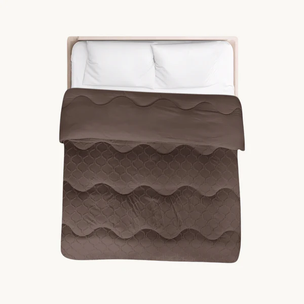 Eazy dekbed zonder overtrek inclusief kussensloop - Tufted Curve - bruin