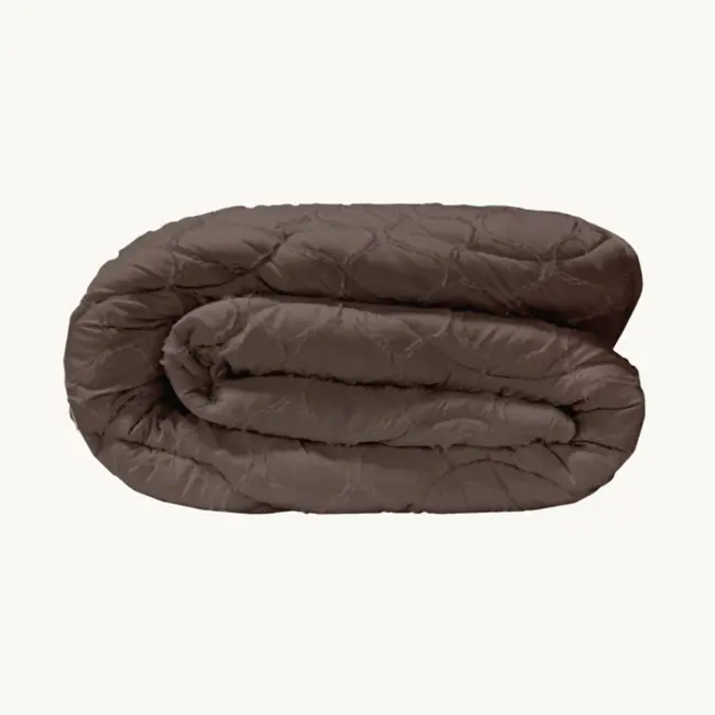 Easy dekbed zonder overtrek inclusief kussensloop - Tufted Curve - bruin