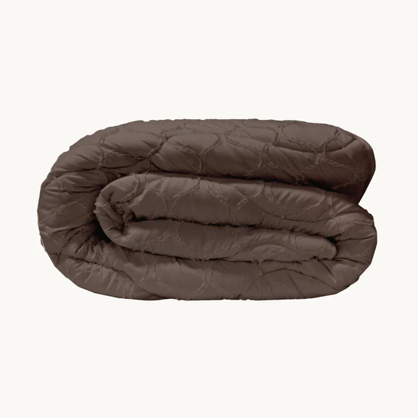 Eazy dekbed zonder overtrek inclusief kussensloop - Tufted Curve - bruin
