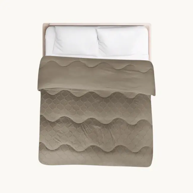 Easy dekbed zonder overtrek inclusief kussensloop - Tufted Curve - taupe