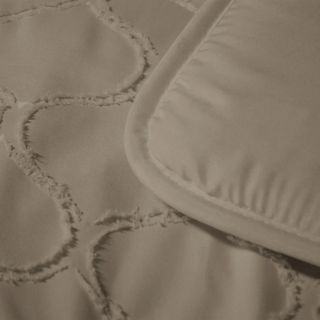 Eazy dekbed zonder overtrek inclusief kussensloop - Tufted Curve - taupe