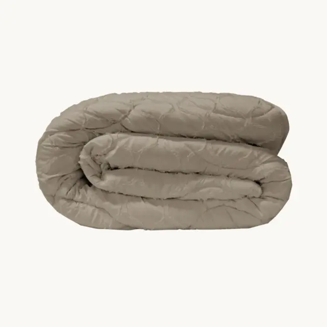 Easy dekbed zonder overtrek inclusief kussensloop - Tufted Curve - taupe