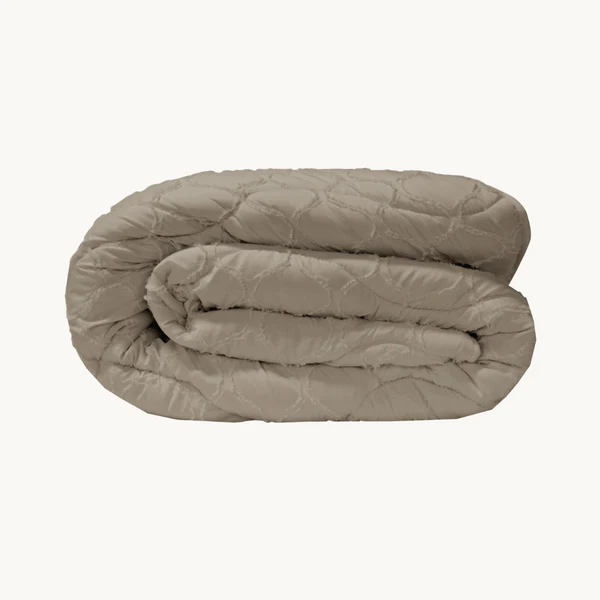 Eazy dekbed zonder overtrek inclusief kussensloop - Tufted Curve - taupe