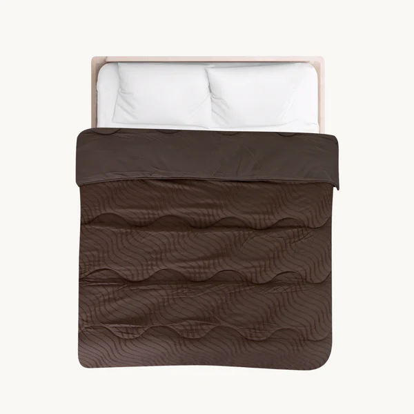 Eazy dekbed zonder overtrek inclusief kussensloop - Tufted Waves - bruin