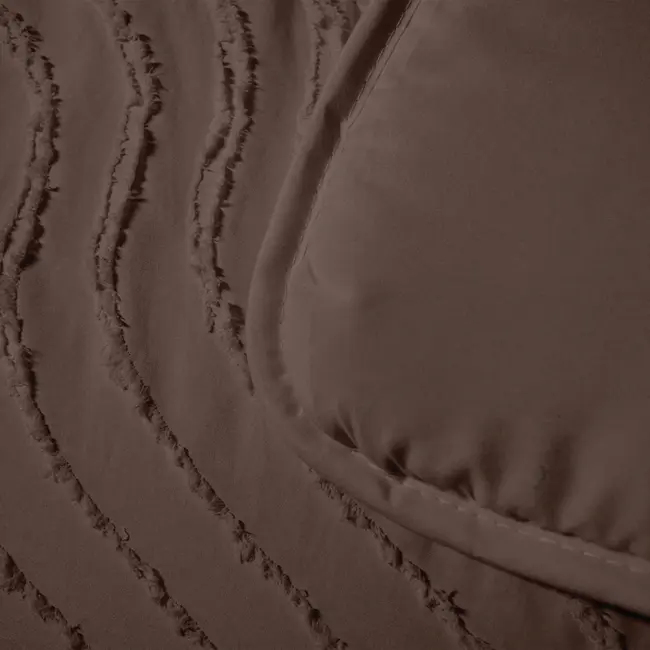 Easy dekbed zonder overtrek inclusief kussensloop - Tufted Waves - bruin