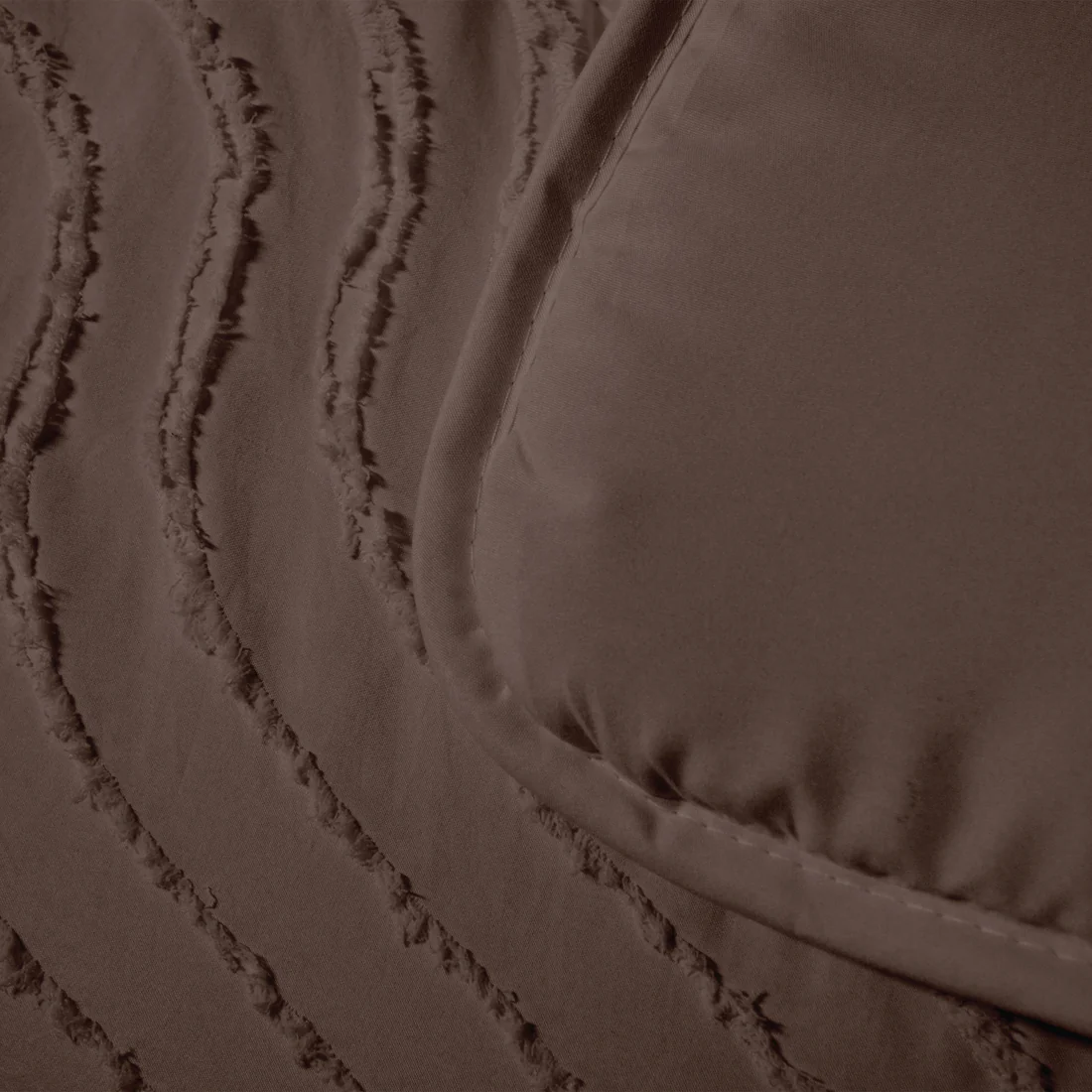 Eazy dekbed zonder overtrek inclusief kussensloop - Tufted Waves - bruin