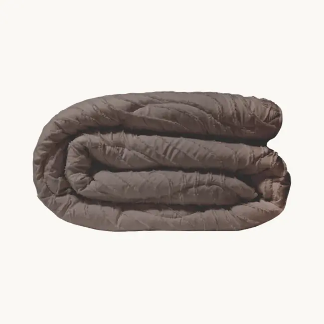 Easy dekbed zonder overtrek inclusief kussensloop - Tufted Waves - bruin