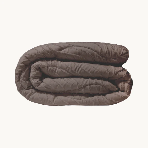 Eazy dekbed zonder overtrek inclusief kussensloop - Tufted Waves - bruin