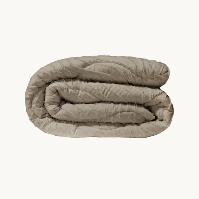 Easy dekbed zonder overtrek inclusief kussensloop - Tufted Waves  - taupe
