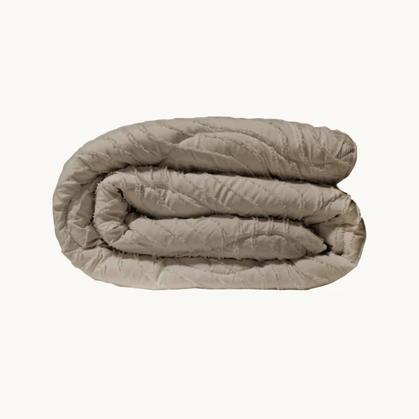 Eazy dekbed zonder overtrek inclusief kussensloop - Tufted Waves - taupe