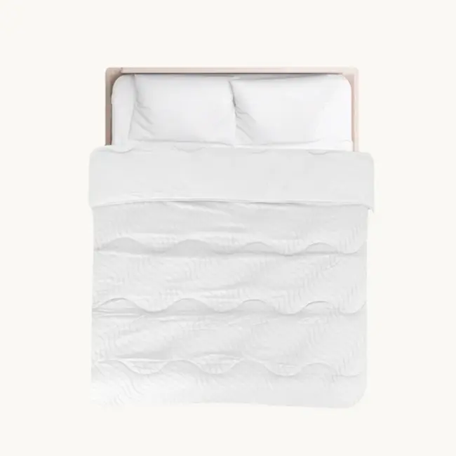 Easy dekbed zonder overtrek inclusief kussensloop - Tufted Waves - wit