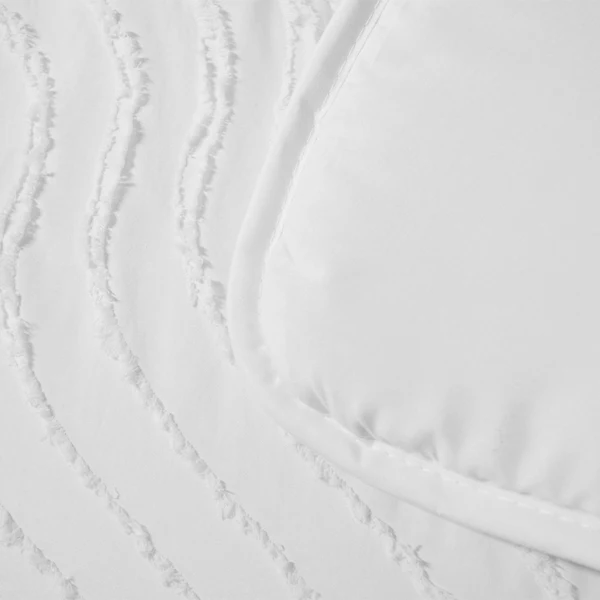 Eazy dekbed zonder overtrek inclusief kussensloop - Tufted Waves - wit