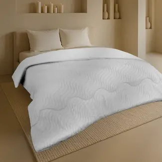 .Decoware® Easy dekbed zonder overtrek inclusief kussensloop - Tufted Waves - wit