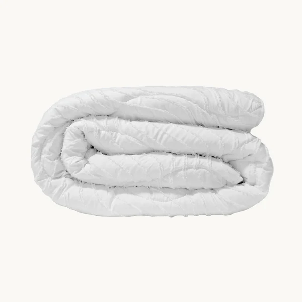 Eazy dekbed zonder overtrek inclusief kussensloop - Tufted Waves - wit