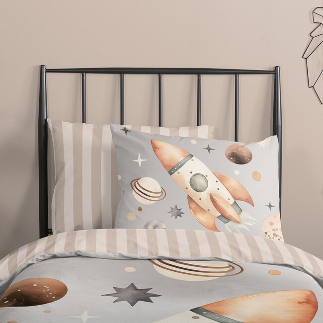 Katoen kinderdekbedovertrek Explore - 140x220 + 60x70 cm