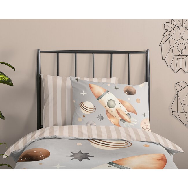 Katoen kinderdekbedovertrek Explore - 140x220 + 60x70 cm
