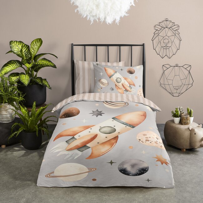 Katoen kinderdekbedovertrek Explore - 140x220 + 60x70 cm