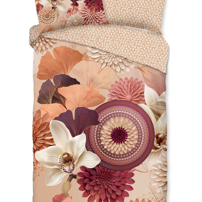 Katoensatijn dekbedovertrek Quente - zand