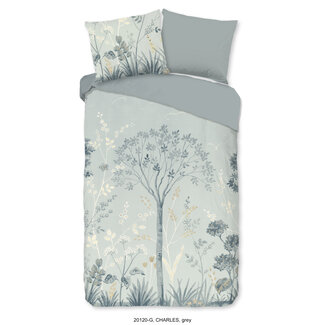 Good Morning Dekbedovertrek Charles grijs - Katoen
