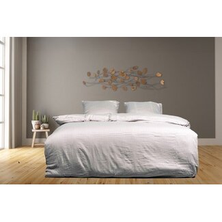 .Decoware® B-Keuze - Hotelstreep dekbedovertrek - wit - katoen satijn  - tweepersoons