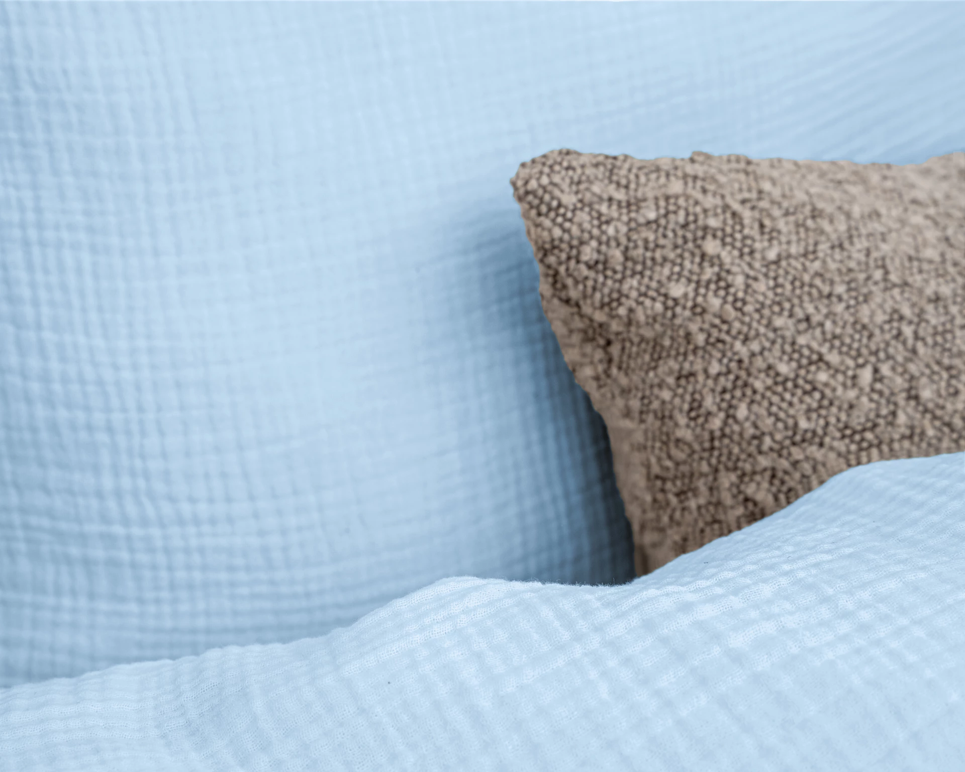 Katoen percale dekbedovertrek Mousseline - Sky Blauw