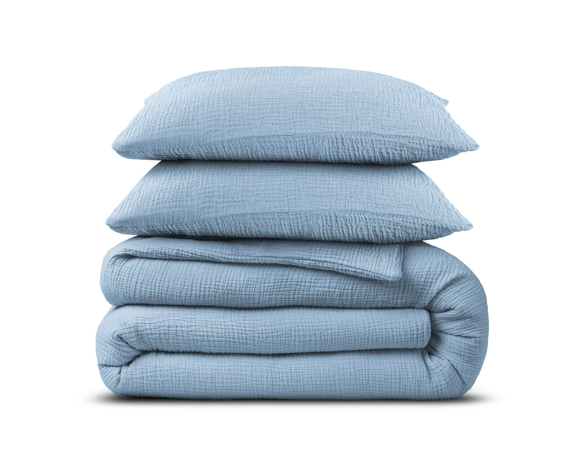 Katoen percale dekbedovertrek Mousseline - Sky Blauw