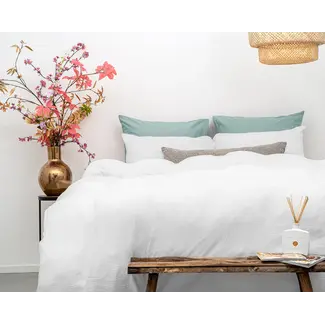 Dreamhouse Mousseline dekbedovertrek - Wit - Katoen percale  - 1-persoons (140x220 + 60x70cm)