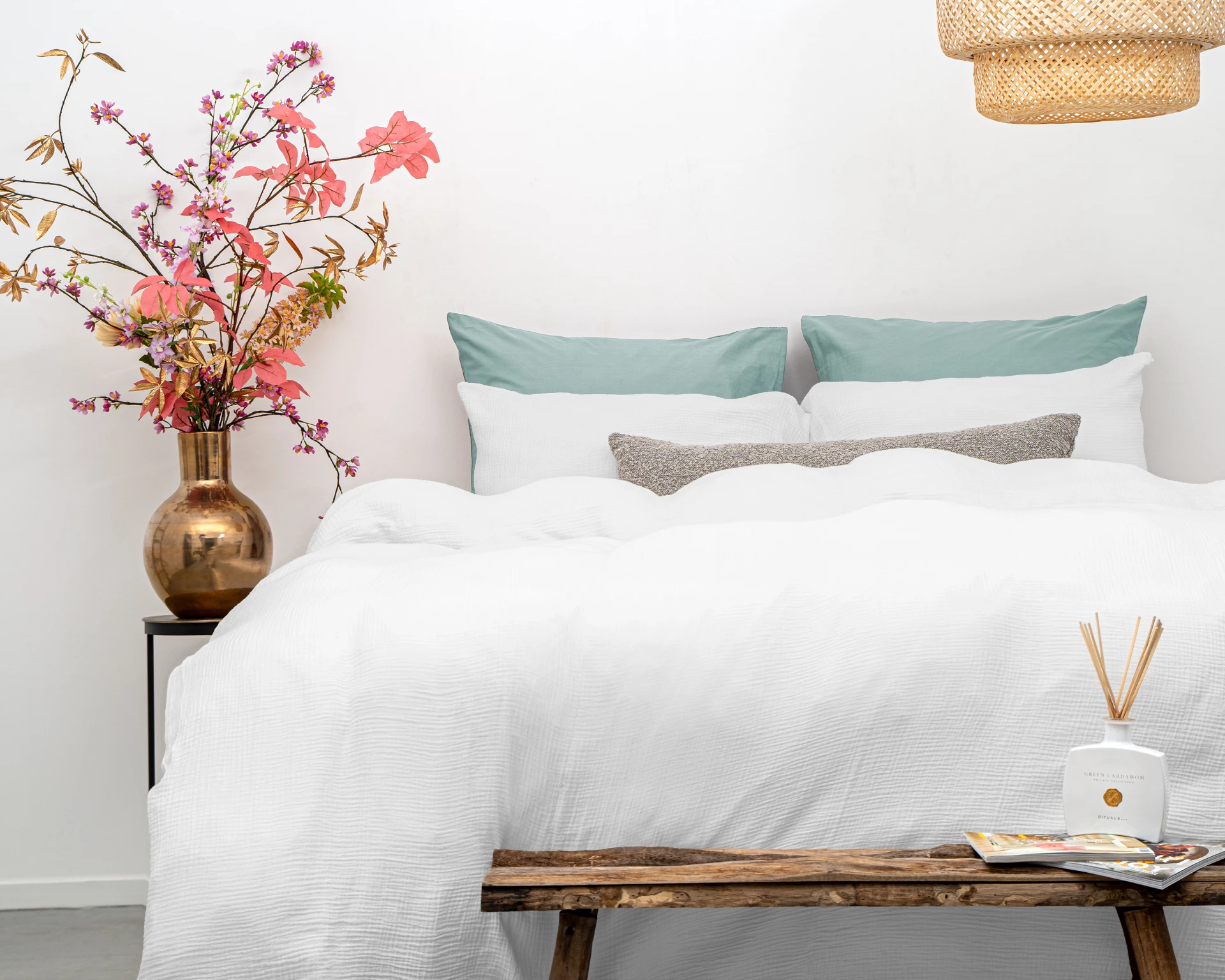 Katoen percale dekbedovertrek Mousseline - Wit