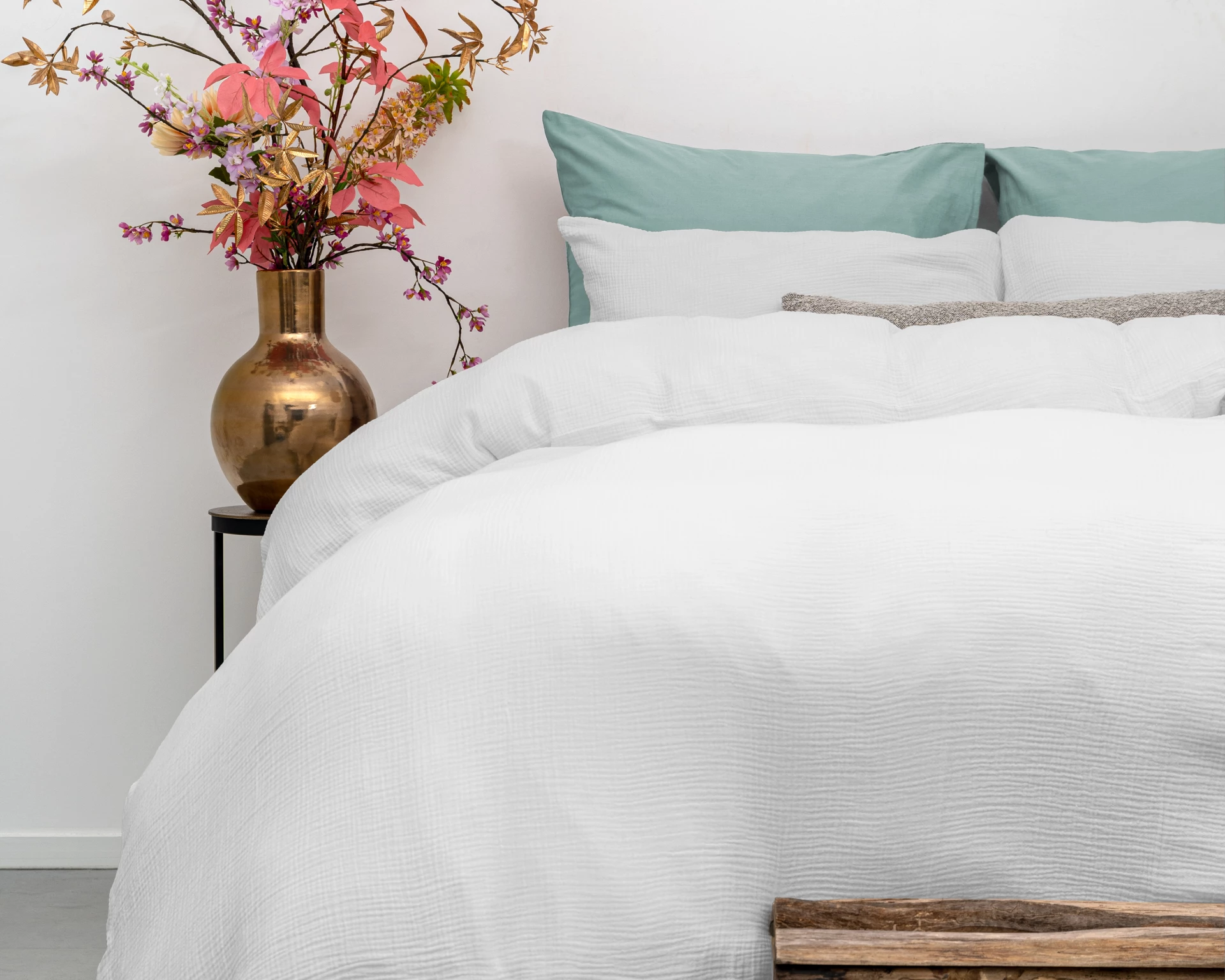 Katoen percale dekbedovertrek Mousseline - Wit