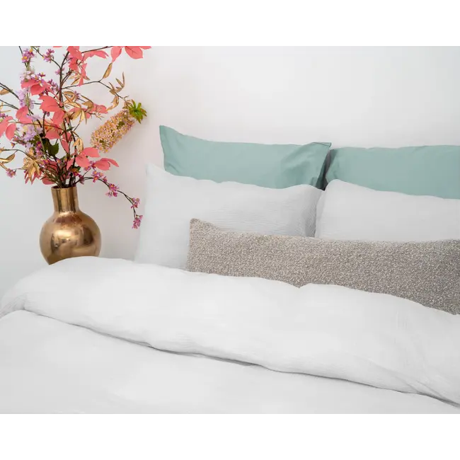 Mousseline dekbedovertrek - Wit - Katoen percale  - 1-persoons (140x220 + 60x70cm)