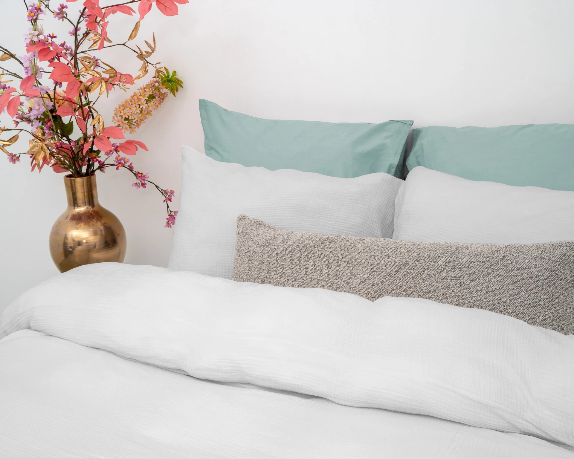 Katoen percale dekbedovertrek Mousseline - Wit