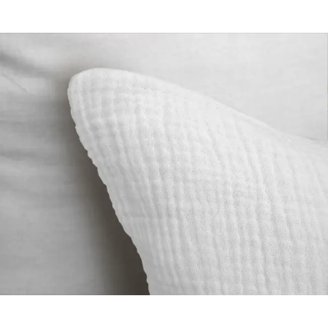 Mousseline dekbedovertrek - Wit - Katoen percale  - 1-persoons (140x220 + 60x70cm)