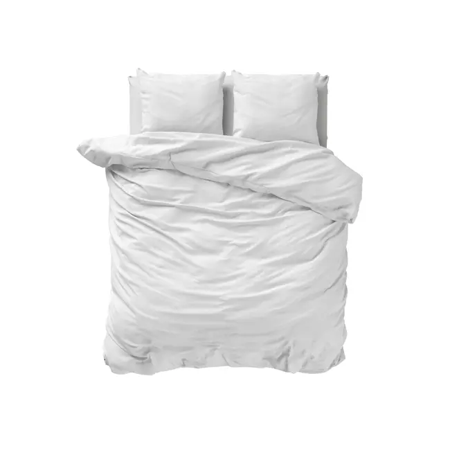 Mousseline dekbedovertrek - Wit - Katoen percale  - 1-persoons (140x220 + 60x70cm)