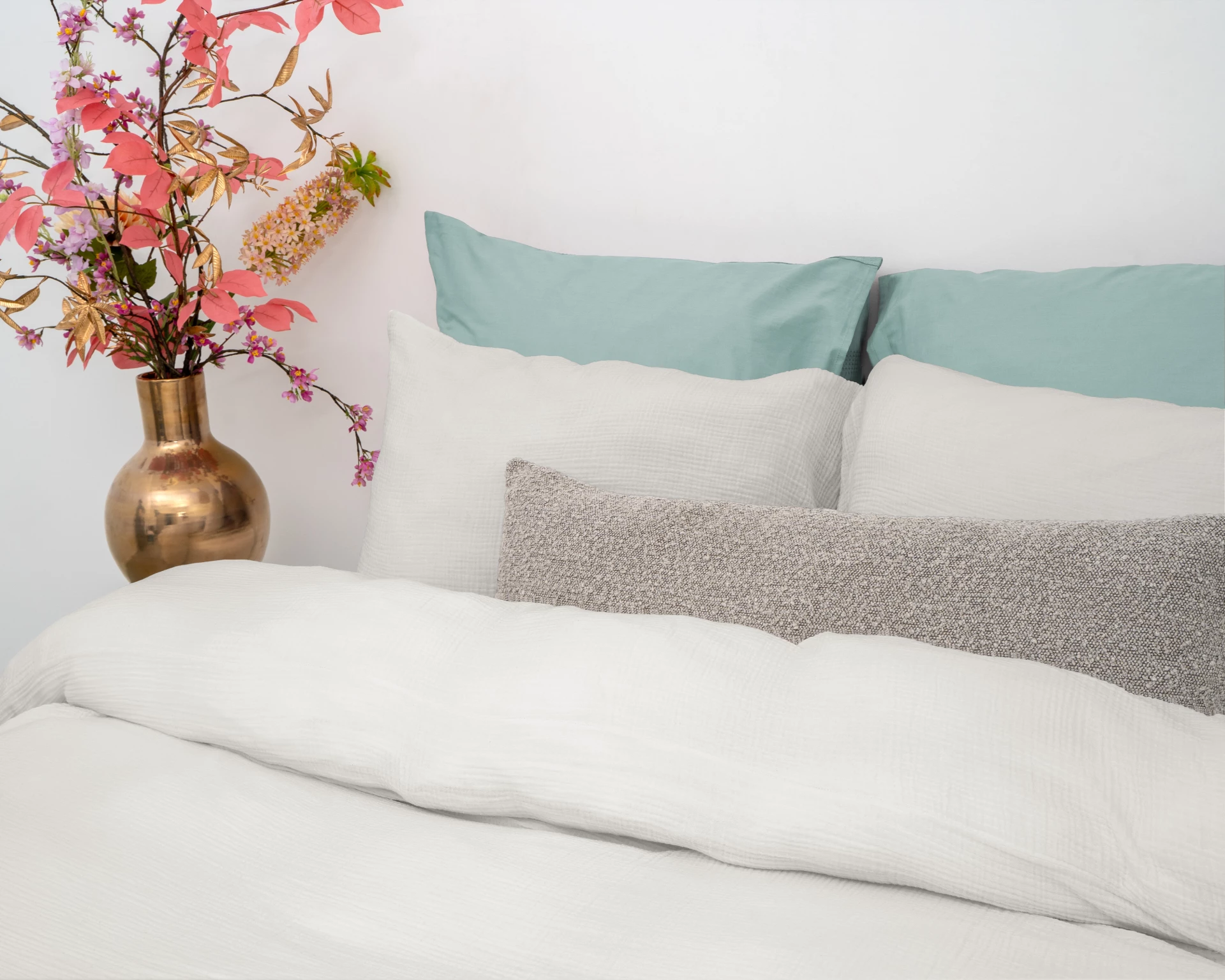 Katoen percale dekbedovertrek Mousseline - Off White
