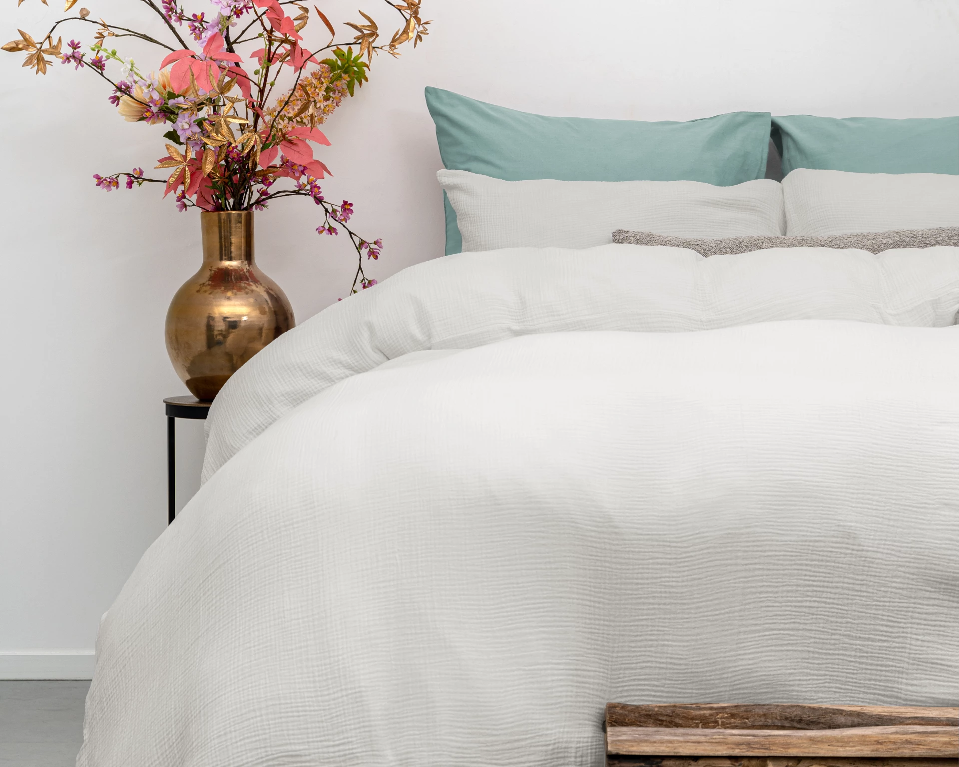 Katoen percale dekbedovertrek Mousseline - Off White