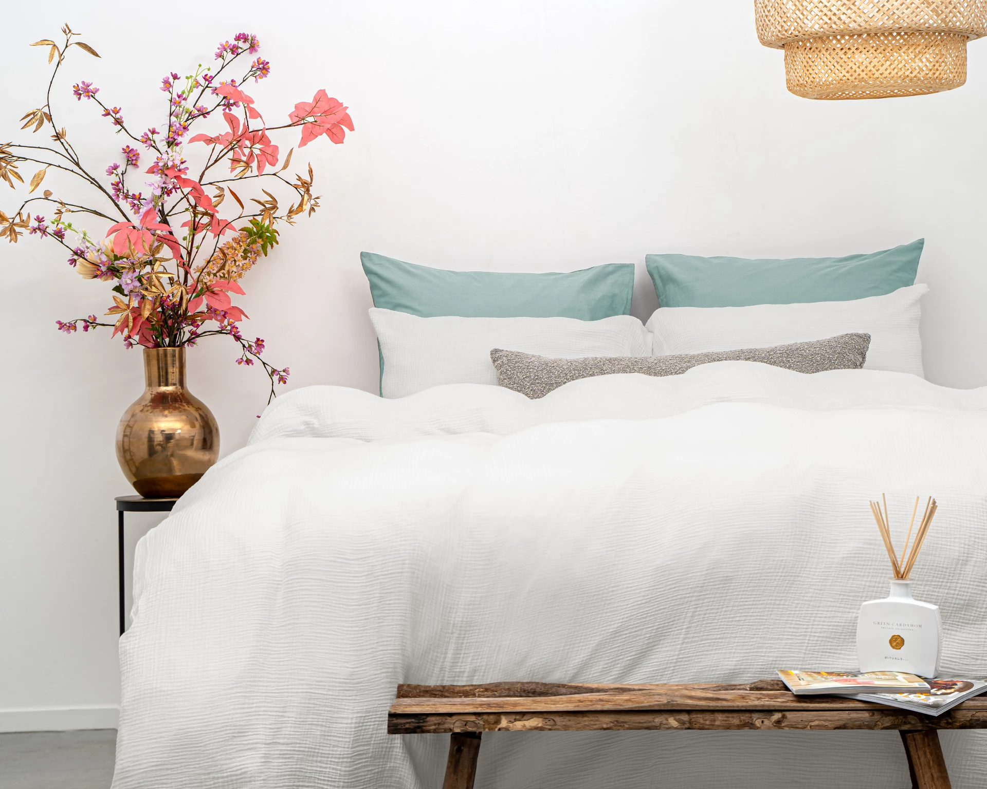 Katoen percale dekbedovertrek Mousseline - Off White