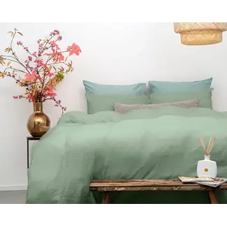 Dreamhouse Katoen percale dekbedovertrek Mousseline - Groen