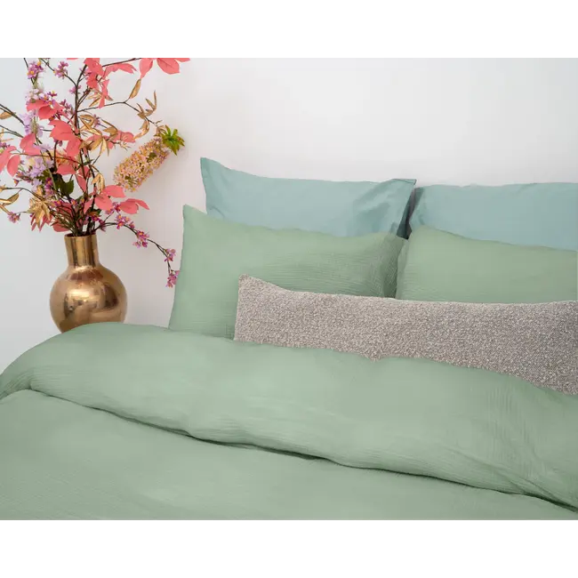 Mousseline dekbedovertrek - Groen - Katoen percale  - Lits-jumeaux (240x220 + 2st 60x70cm)