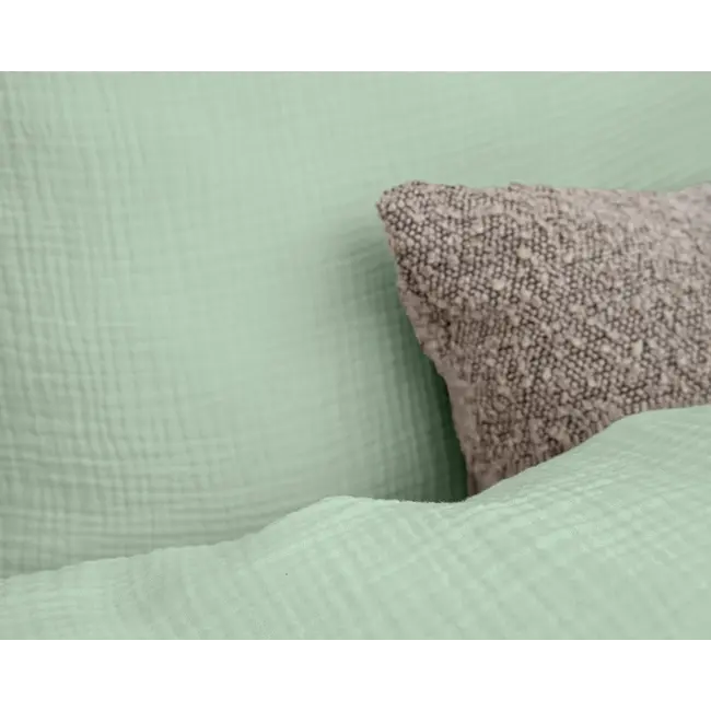 Mousseline dekbedovertrek - Groen - Katoen percale  - Lits-jumeaux (240x220 + 2st 60x70cm)